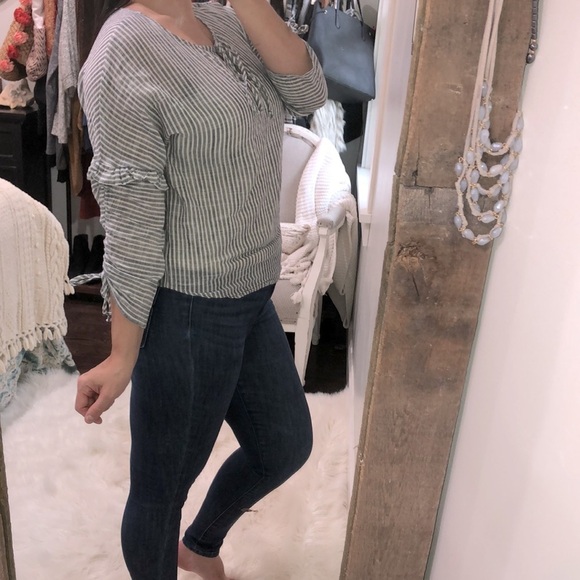 Sam & Lavi size small blue striped boho top - Picture 3 of 7